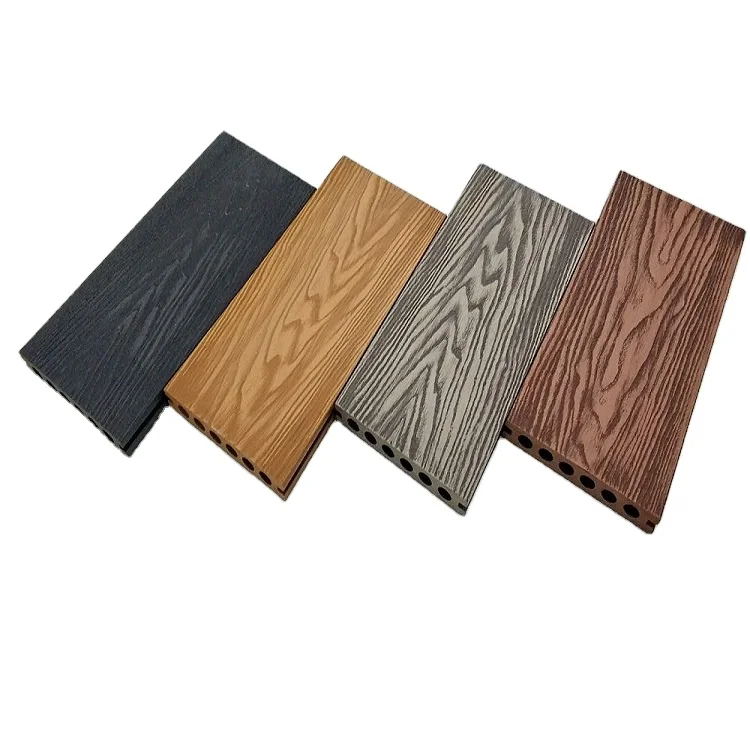Eco-friendly Wood Plastic Composite Waterproof Modern Design Outdoor 3D embossed Wpc Decking