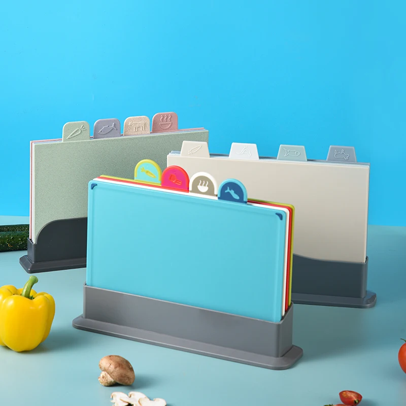 Wheat Stalk Plastic 4 Piece Cutting Board Set Chopping Board High Quality and Classified Board Cookware PP Healthy Sterility