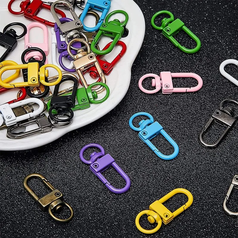 hot sale Colorful Metal Lobster Claw Clasps Swivel Lanyards Trigger Snap Hooks Strap for Bag Key Chains Connector Jewelry Making