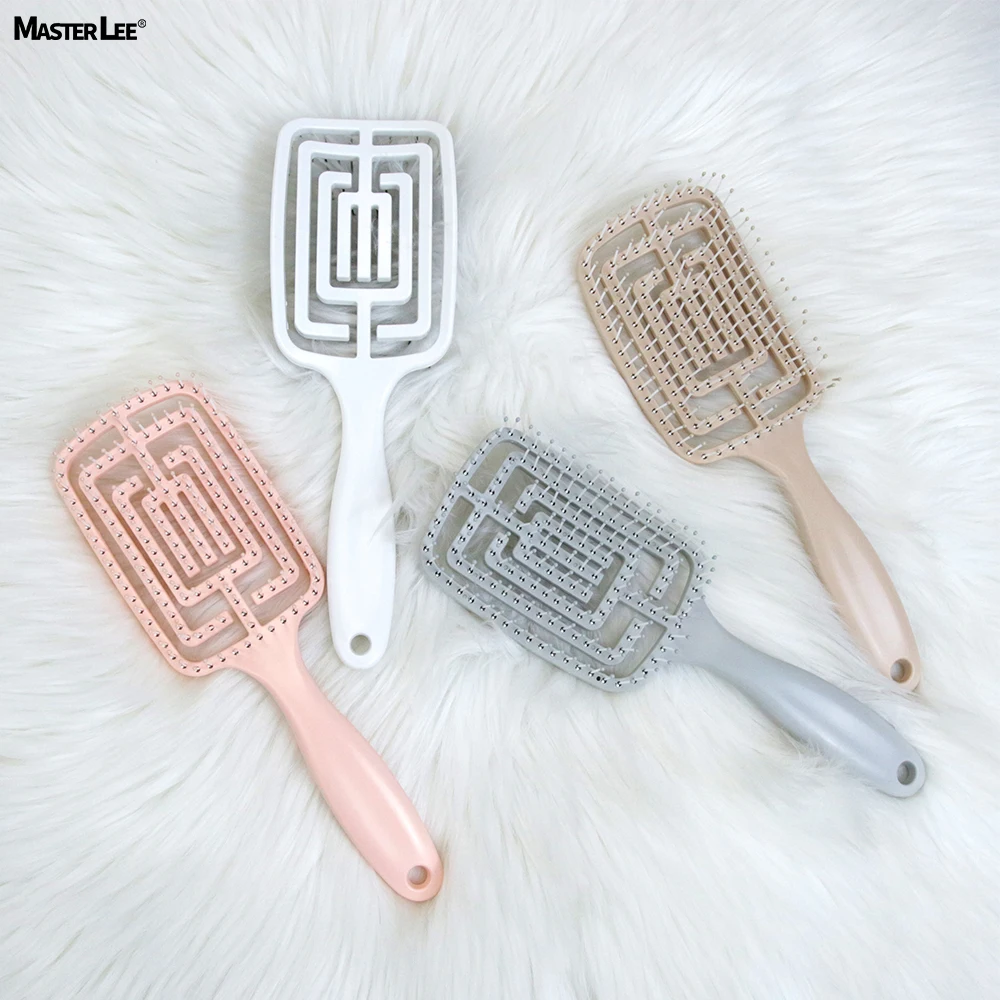 Masterlee High Quality New Sparkling Color Hazy Vent Nylon Bristles Scalp Massager Custom Logo Hair Brush Men Women
