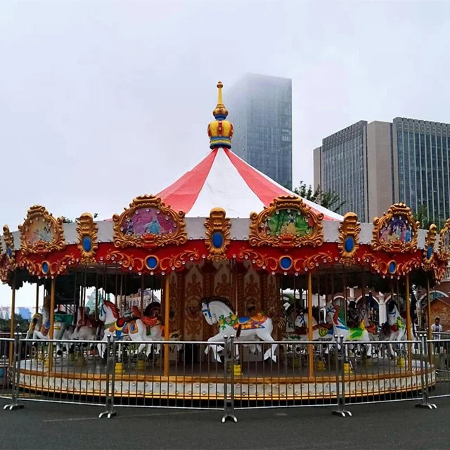 Best quality 16-seat luxury horse outdoor design kids amusement park horses carousel for fun theme park