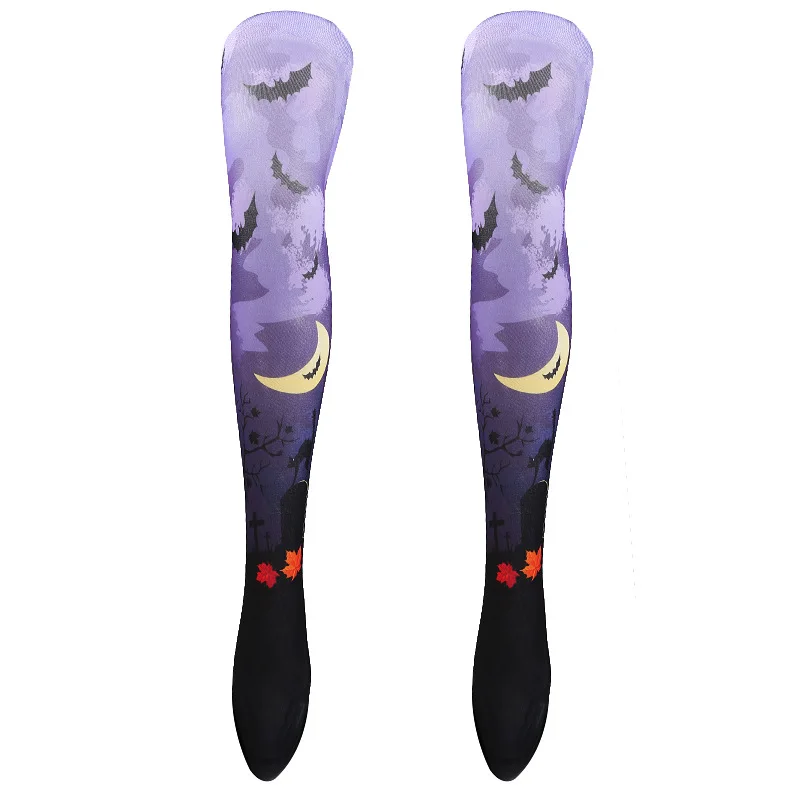 
Custom Thigh High Socks 2019 Personalized Customization Halloween Designs 360 Degree Print Foot Tube Socks 