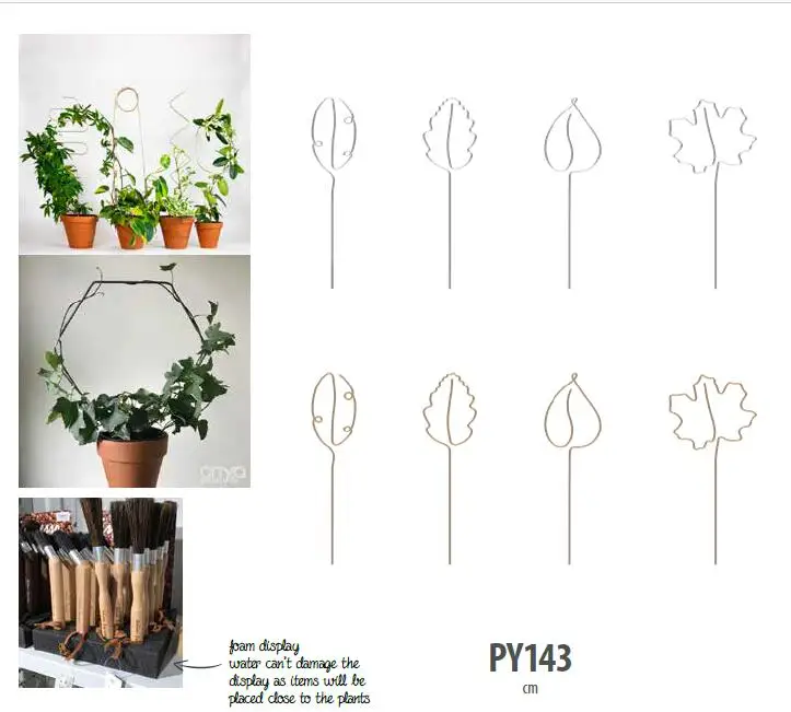 Esschert Design Indoor Garden Plant Support Stake Indoor Geometric Trellis Plant Support Leaf