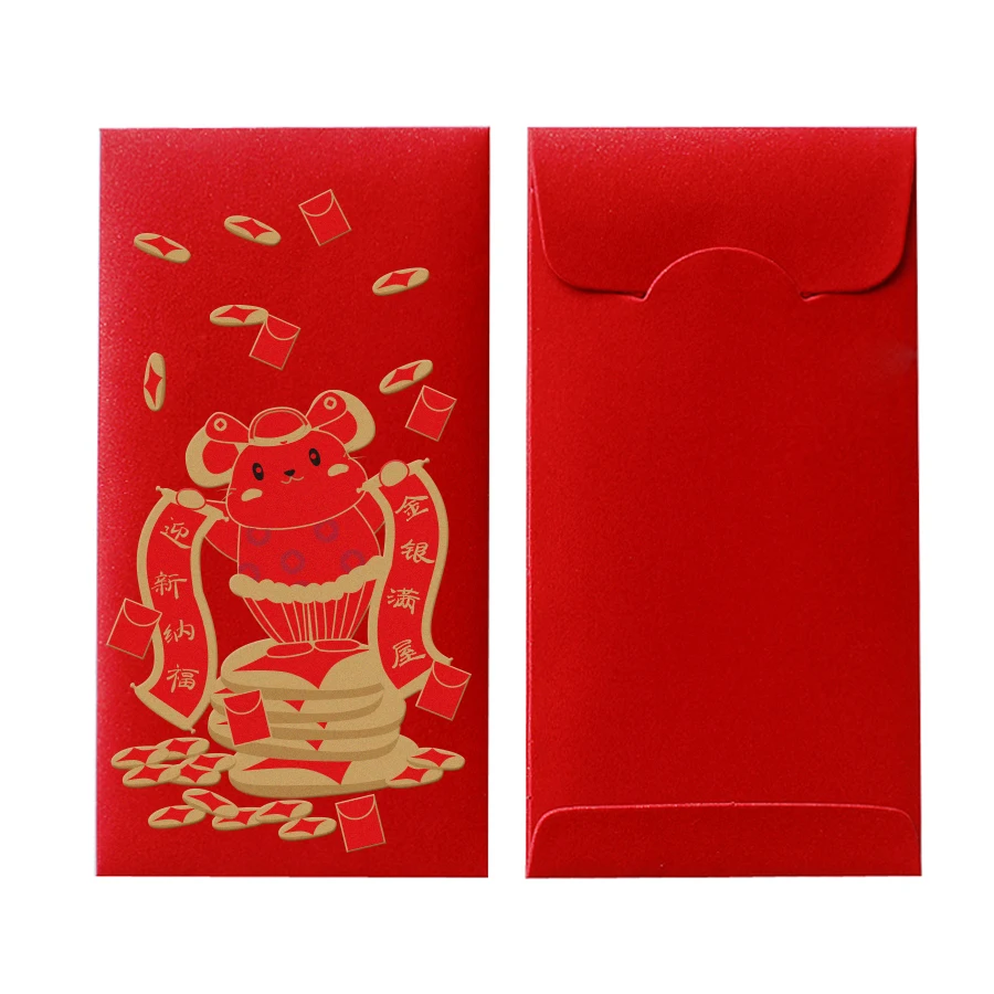 Роскошные модные традиционные красные конверты для упаковки на заказ на китайский новый год