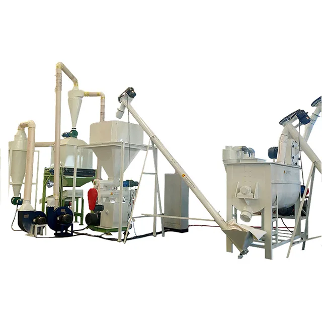 1000-3000KG/H Animal Rabbit Fodder Pellet Press Machine Cattle Feed Processing Plant Chicken Feed Making Machine Poultry line