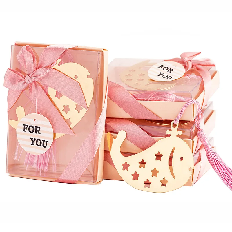 Baby Shower Souvenirs Birthday Wedding Favors Book Lovers Collection Metal Whale Bookmarks