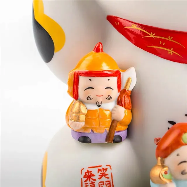 Japanese traditional Lucky Cat decoration Fukusuke ornaments