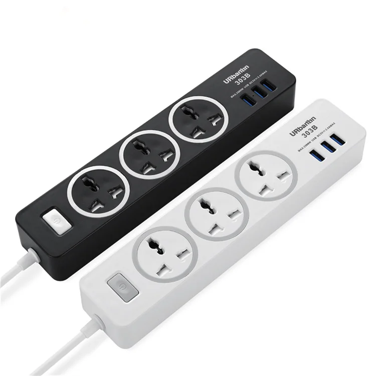 Universal Multi-function Power Strip With USB Socket Multi-position Outlet Bar Patchboard Wiring Power Bar