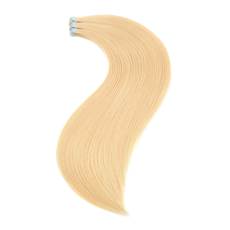 Clip in hair weave glueless blonde natural virgin raw indian russian tape in hair extensions 100human hair