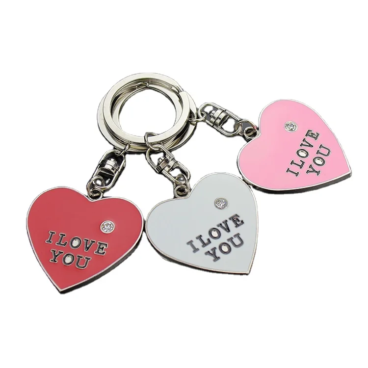 Love Heart shape lovely zinc metal color keychain