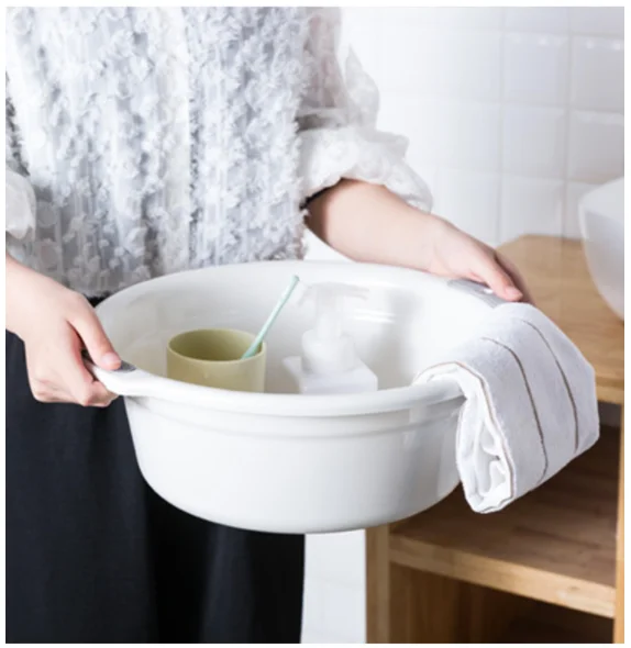 Cute Round PP Plastic Washbasin Hair Hand Wash Basin Three Size Washbowl