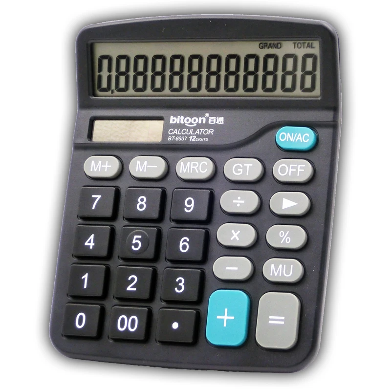 Custom Office Financial Function Tables Calculator 12-digit Electronic Calculator AA Battery Convenient Plastic Box for Lcd 837