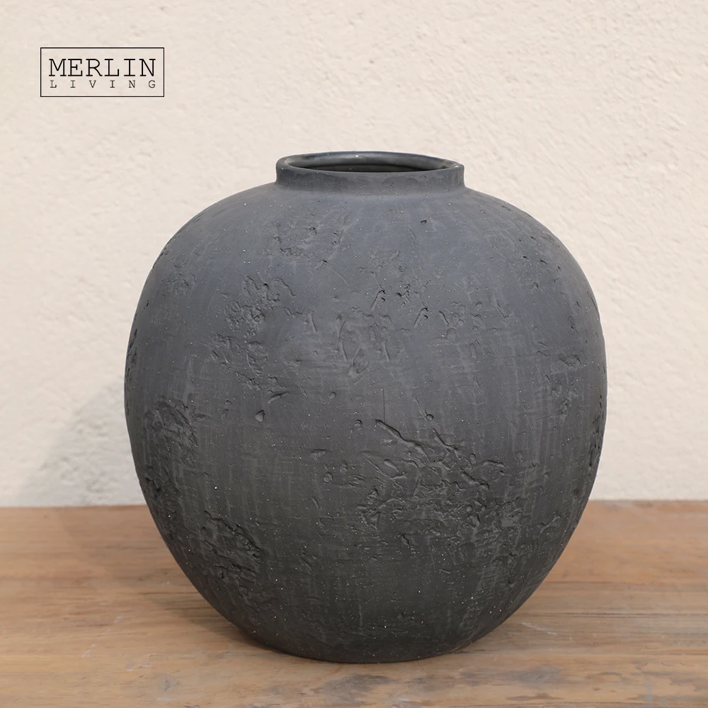 Merlin Living Artstone Cave Stone Nordic Ceramic Flower Vase White Flower Vase For Home Wedding Vase Chaozhou Ceramic Factory