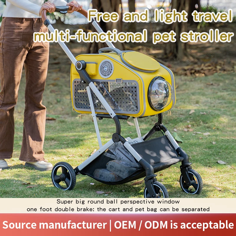 4 Wheel Travel Trolley Sale Cart Large Luxury Baby Walkers Carriers Pet Stroller For Big Cat And Dog Pet Carriers