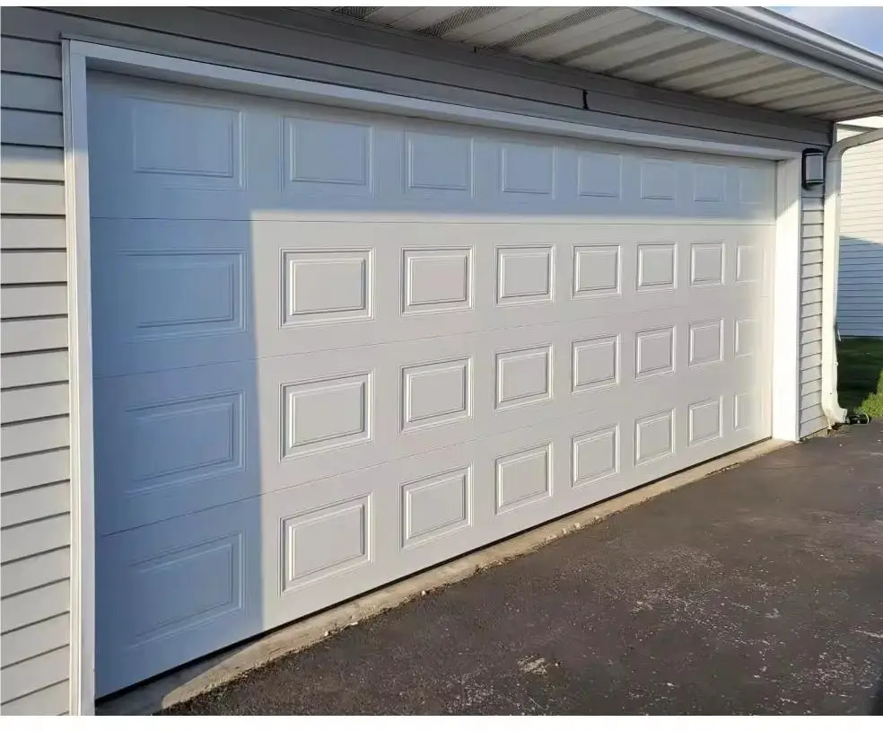 Modern 9x8 Aluminum Tempered Automatic Garage Door New Design Wood Steel Sandwich Panel Foam Overhead Sectional Door 72x80 Car