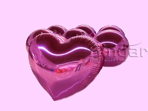 Giant valentine decoration inflatable red heart mirror ball big shiny heart balloon