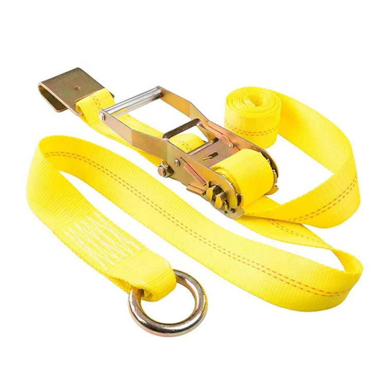 With two J hooks cargo securing tie down strap with buckle