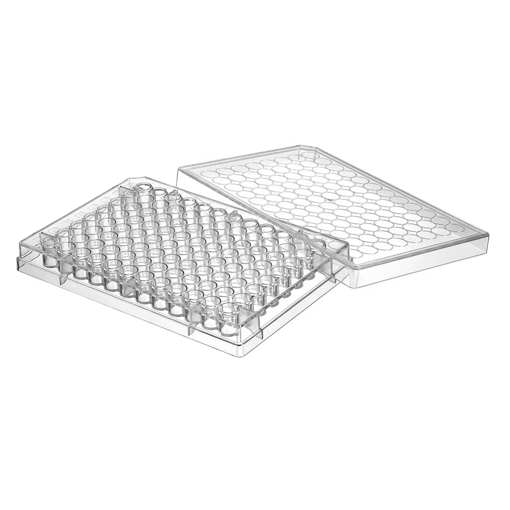 Lab plastic sterile 96 well tissue cell culture plate flat bottom microplate