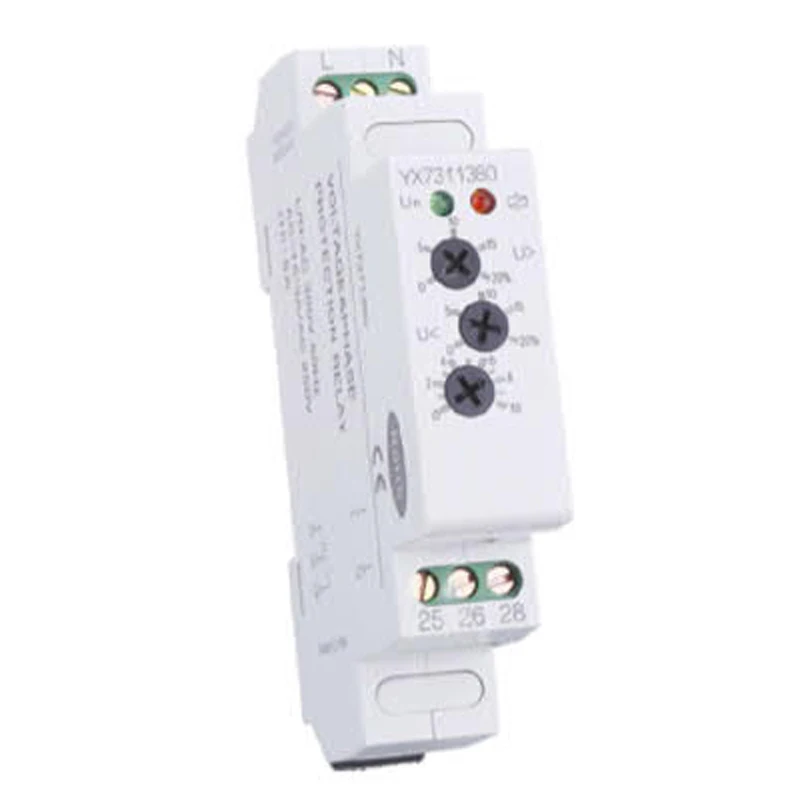 YUANKY voltage relay 110V 220V single phase three phase din rail 5A 380V 415V 440V phase & voltage protection relay