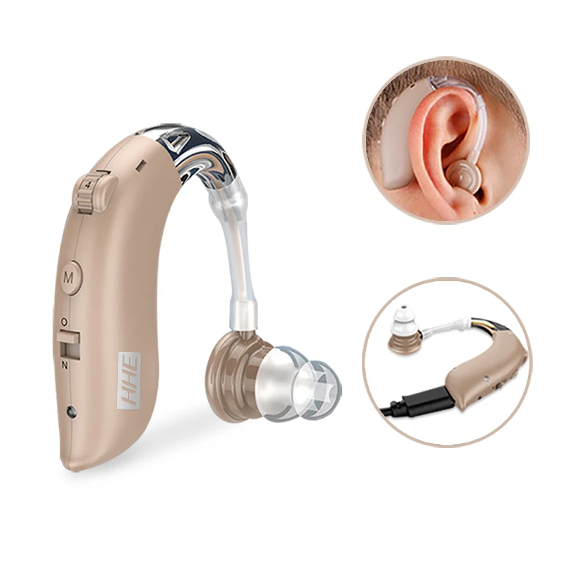HHE Hearing Aids Sound Amplifier Rechargeable Mini Digital Invisible Deaf-Aid Behind The Ear Aid for Aged Health Care Audifonos