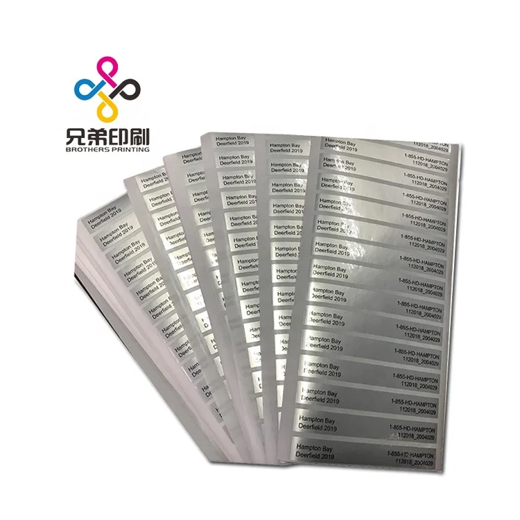 
Silver Sticker Labels Printed Adhesive Metallic Silver Sticker Industrial Sticker 