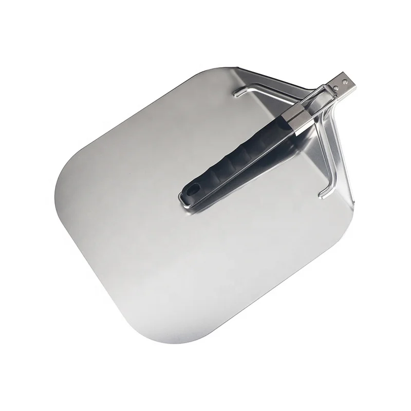 Ready to ship 2pk pizza tools set aluminum foldable turning pizza paddle peel  with soft touch foldable handle and pizza cutter