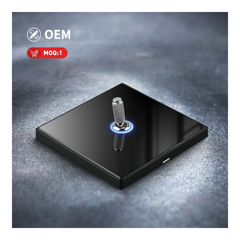 YINKA Tempered Glass Toggle Wall Light Switch ON OFF Wall Switch LED Indicator 1 2 3 4 Gang  1 2 Way 250v 86Type UK EU