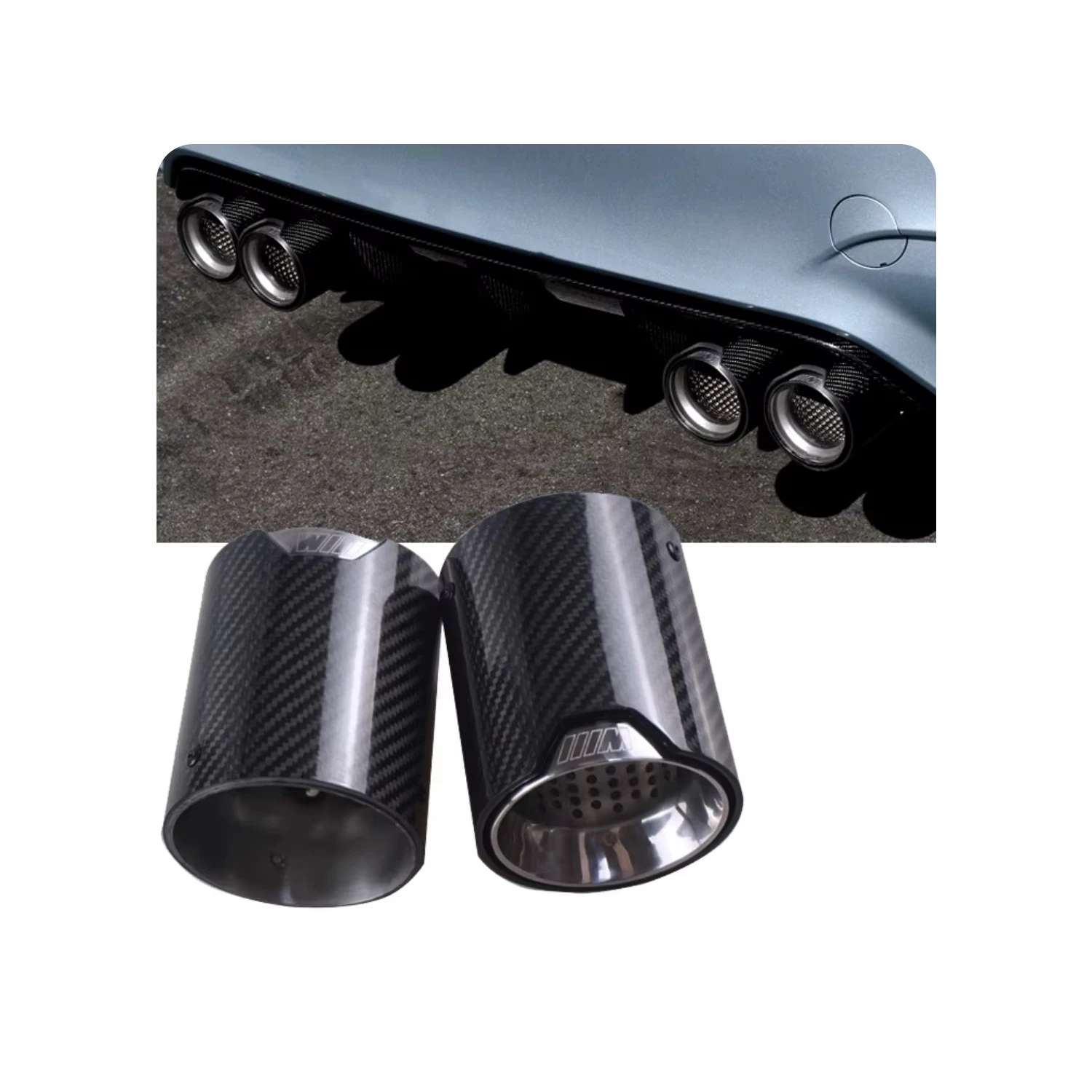 M Performance exhaust pipe for  M3 F80 M4 F82 F83 M5 F10 M6 F12 F13 carbon fiber muffler tips stainless steel 63MM