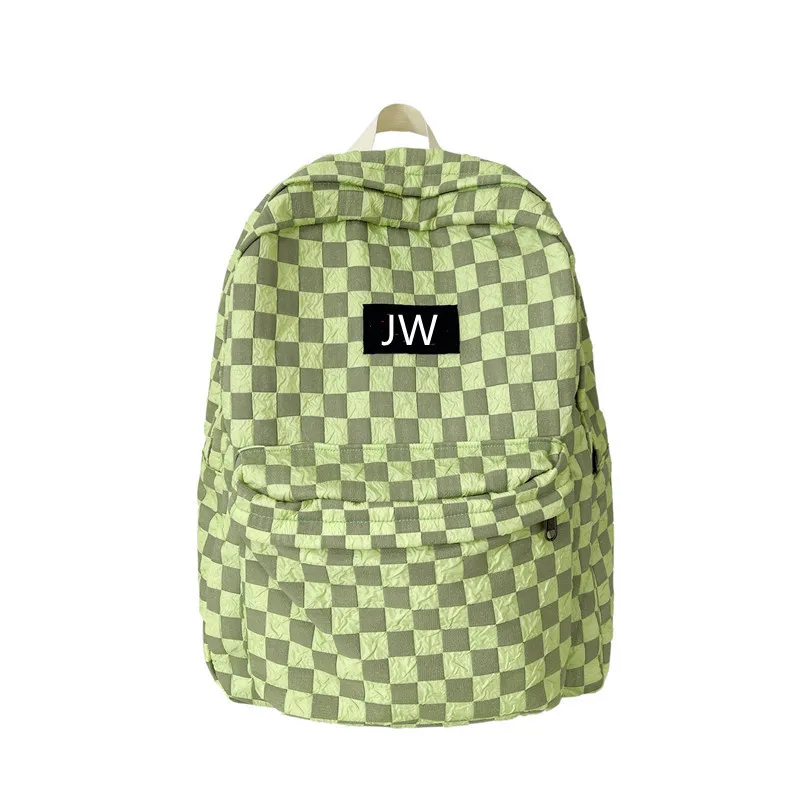 Womens New Ins Fashion Large Capacity School Student Schoolbags Casual Checkerboard Backpack High School Backpack