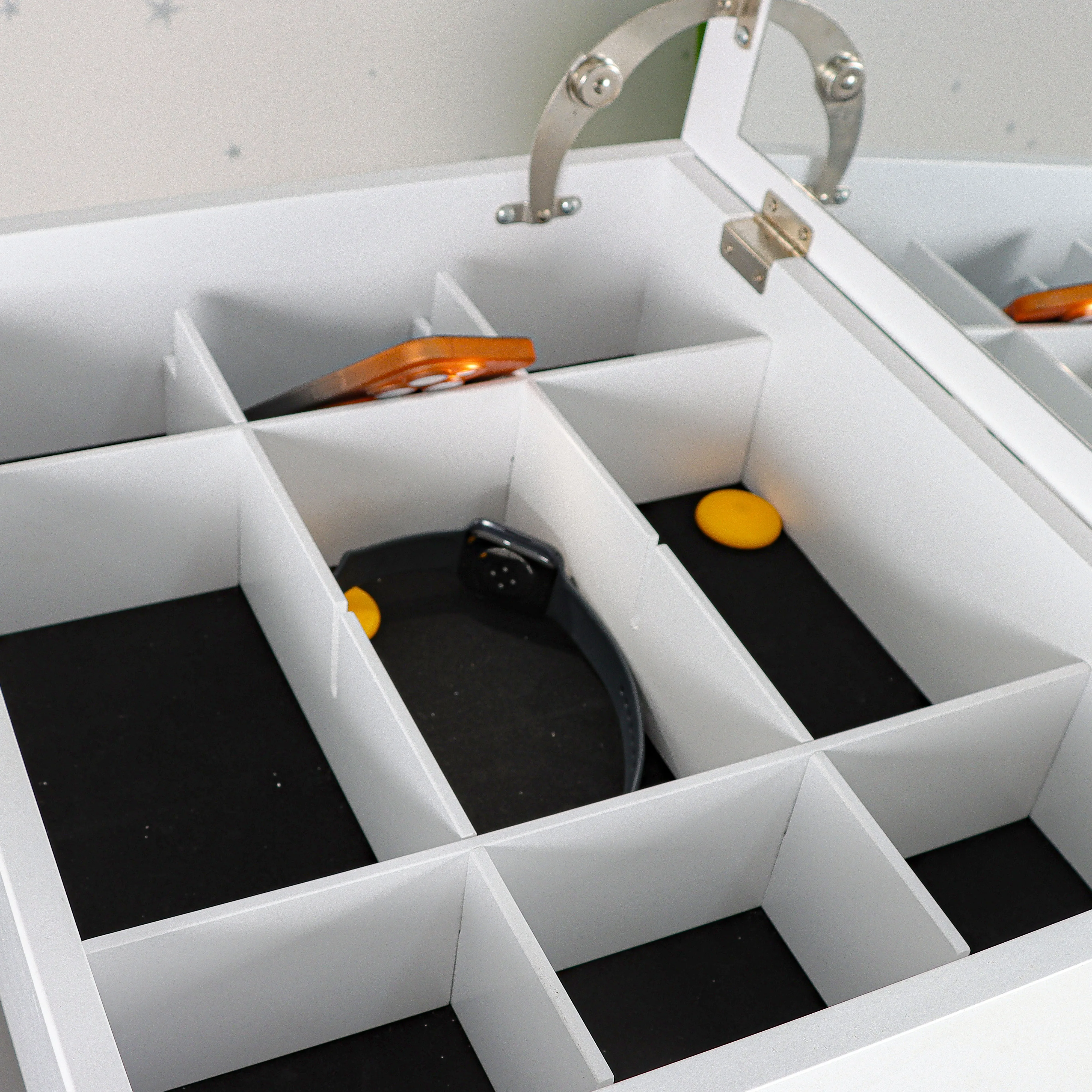 Dressing Table Set with Mirror and Drawers Wooden Home Cosmetic table storage cabinet with led mirrors and drawers for bedroom