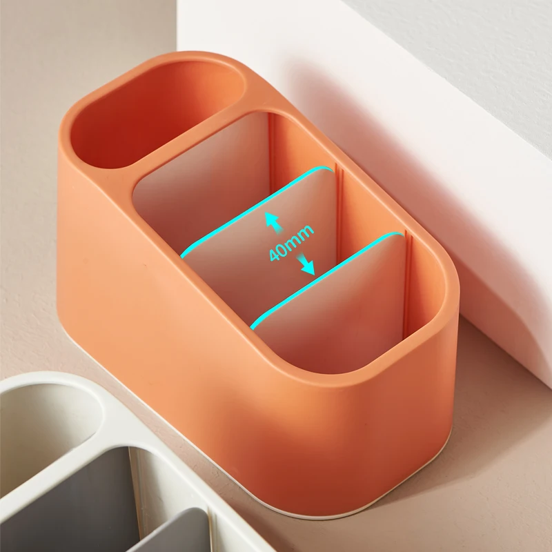 4 Grids Small Desktop Storage Box TV Remote Control and Makeup Brush Sundries Organizer Finishing Container