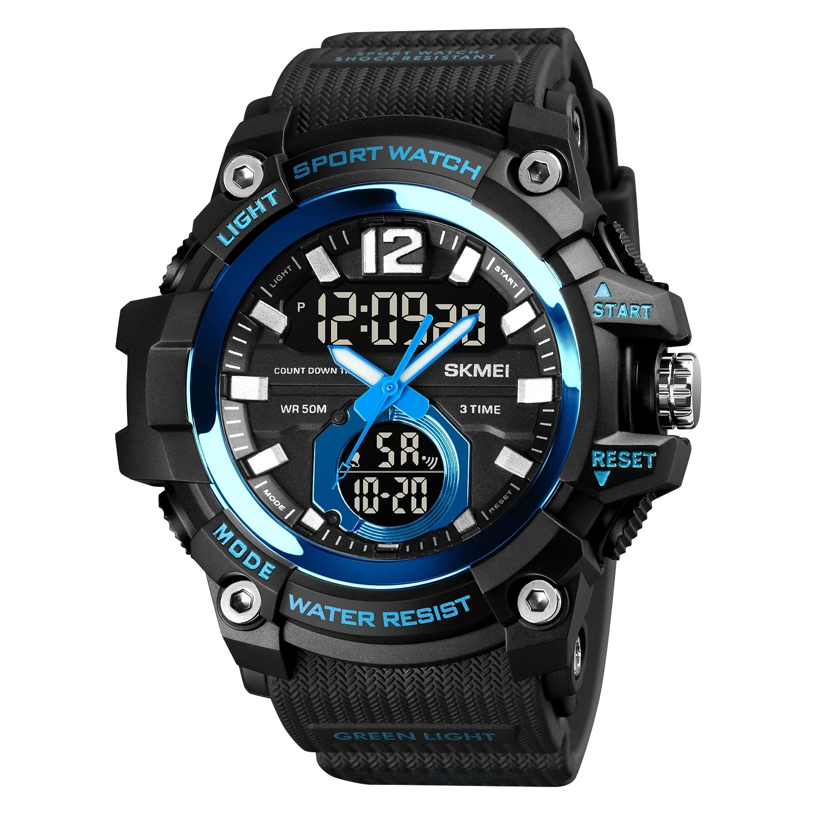skmei 1725 cheap dongguan boys digital watch perfect Silicone band water proof double display Minimalist Leisure wrist watch