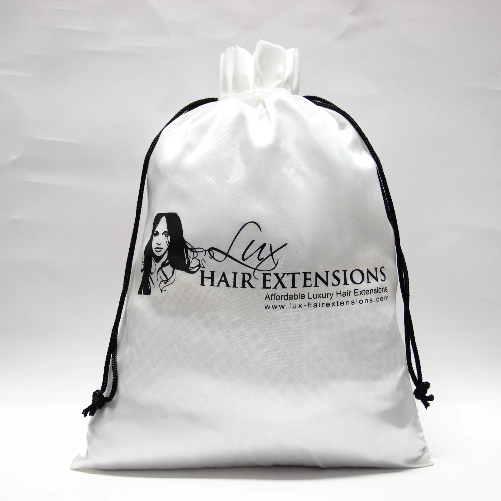 Professional custom cosmetics bag wig collection bag silk bundle pocket wholesale drawstring Satin bread Drawstring bag