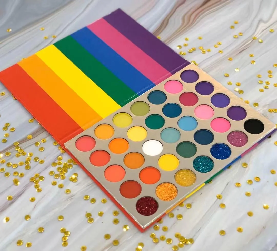 35 COLOR smoky makeup eye shadow warm colors earth tone natural color shimmer matte glimmer makeup plate beauty