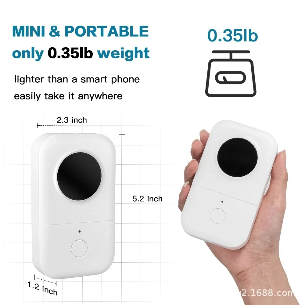 Hight Quality Mini Handheld Printer Label Receipt Portable Printer Android IOS APP