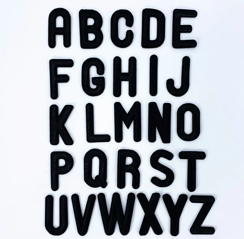 High quality 3D embroidered letter patches with iron on backing