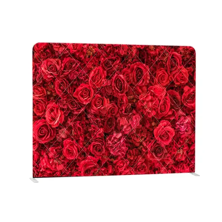 7.6x7.6 ft Roses Set Double Sided Aluminum Tension Fabric Photo Booth Backdrops Easy Install for Party Customized Pattern (1600739056859)