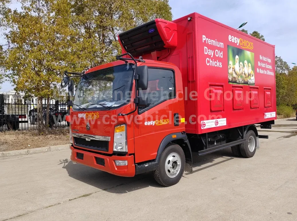 Customized HOWO 4X2 Live Baby Chick Poultry Delivery Truck