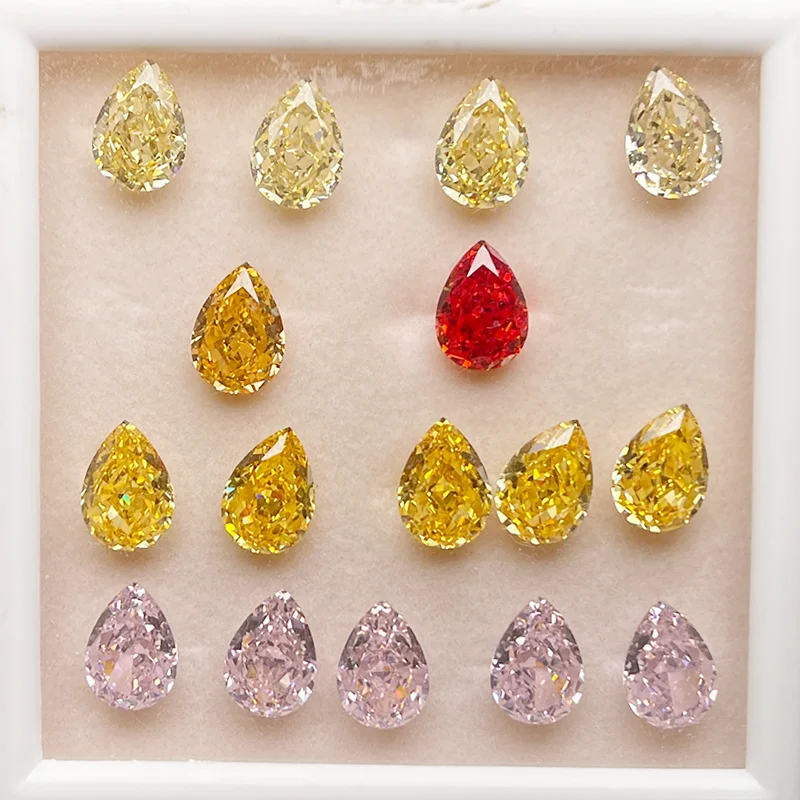 Pear Cut Synthetic Cubic Zirconia 8A High Quality Fancy Shape CZ Gemstone For Jewelry Crushed Ice Cut