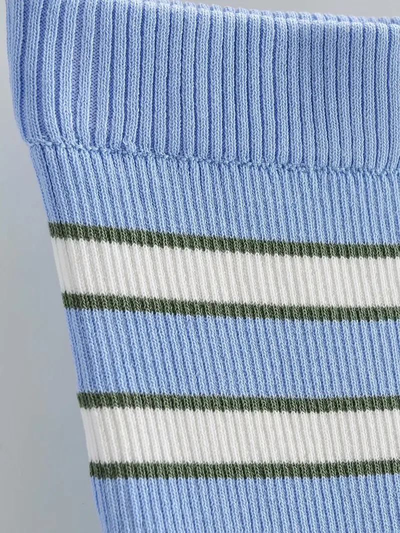 
Womens Knitted Straight Skirts Stripe Basic Ladies High Waist Elastic Band Midi Skirt Streetwear 