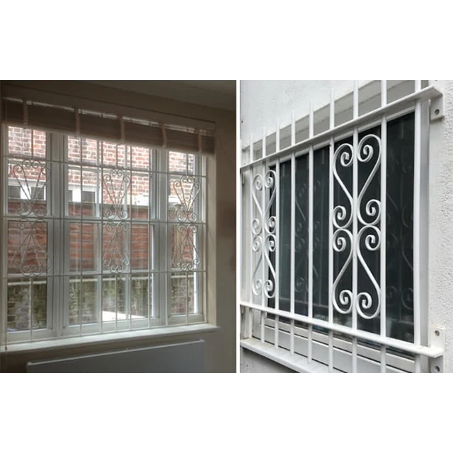 Steel window guards security window design for safety wrought iron window security bars