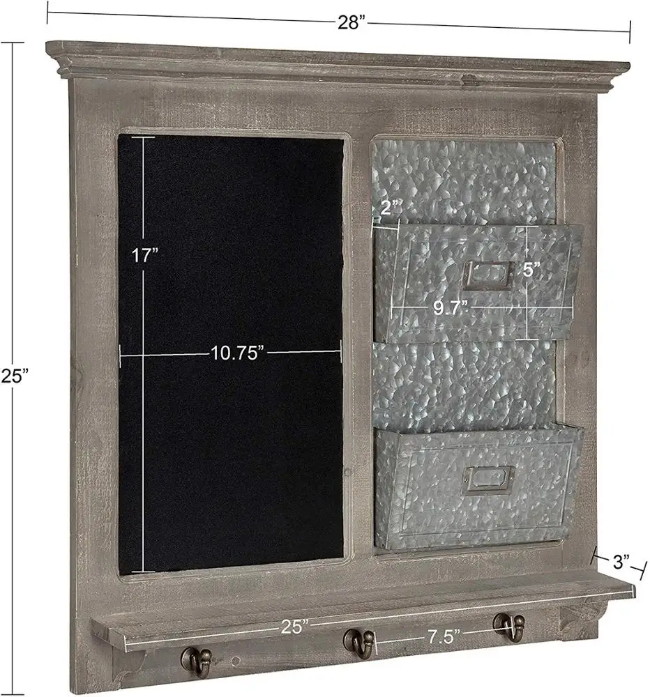 Крючки для ключей, настенный органайзер, доска с деревянной рамкой и держателями для почты