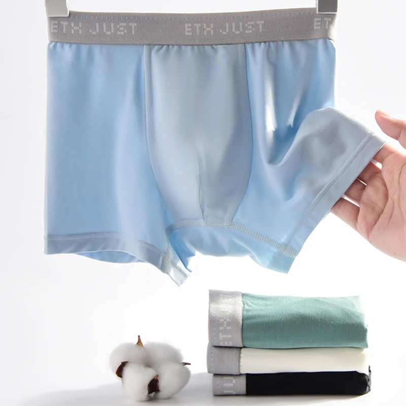 Factory price summer modal ice fabric teenager kids boxer boys underwear