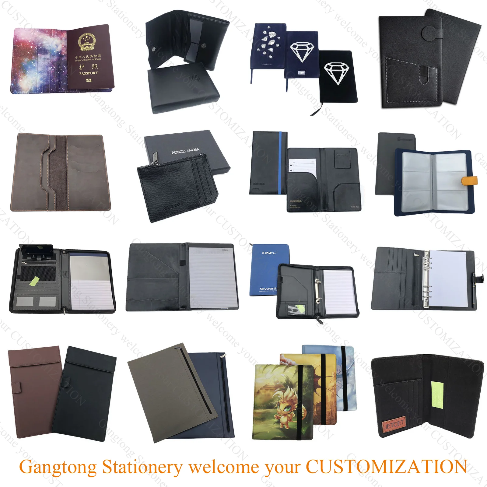 Custom a4 pu multifunction executive business resume office meeting document portfolio organizer with holder notepad padfolio