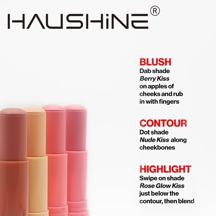 New products in 2021 hot-selling cosmetics 2-in-1 waterproof blush and lip gloss, you can apply waterproof blush stick