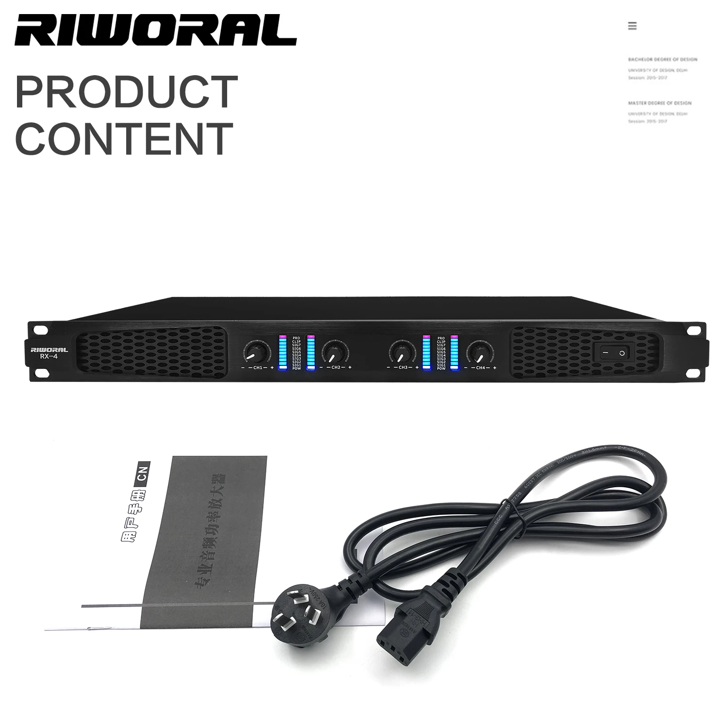 RX-4 High power digital 4 channel 800 watts amplifier speaker power amplifier for karaoke