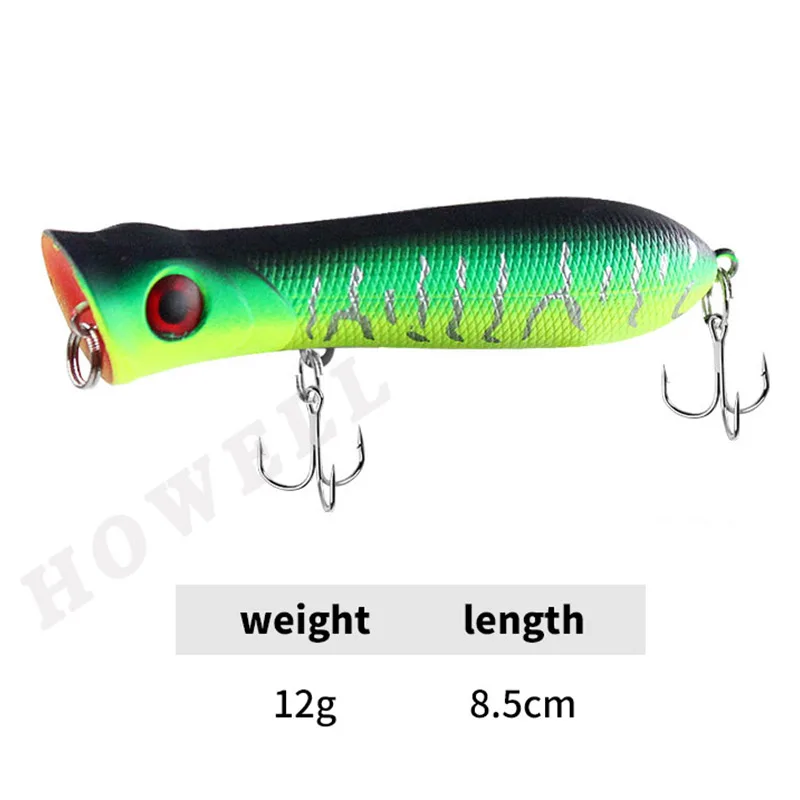 floating popper 85mm 12g hard bait Topwater Bubble Popper fishing lure