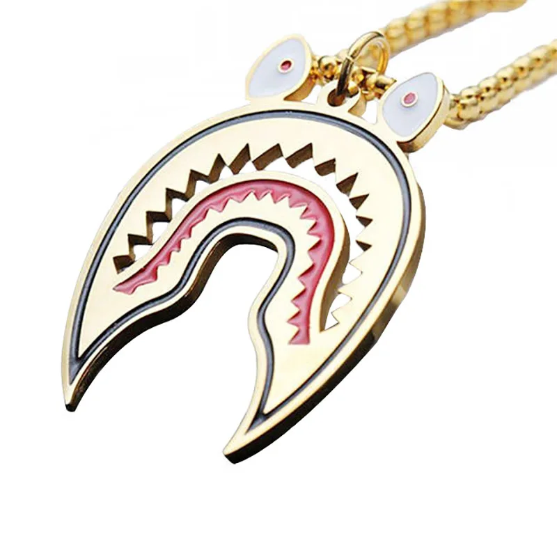 Fashion punk titanium steel personalized fashion brand Street student SHARK TOOTH NECKLACE
