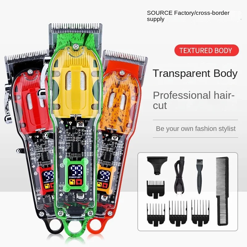 Professional Hair Clippers for Men Rechargeable Cordless transparent Design Clippers for Hair Cutting barber set Beard Trimmer