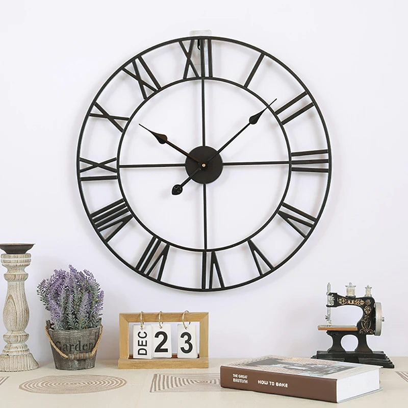 Customize Design Dig Roman Numerall Wall Clock Home Decoration Metal Wall Clock Household Modern Metal Wall Clock